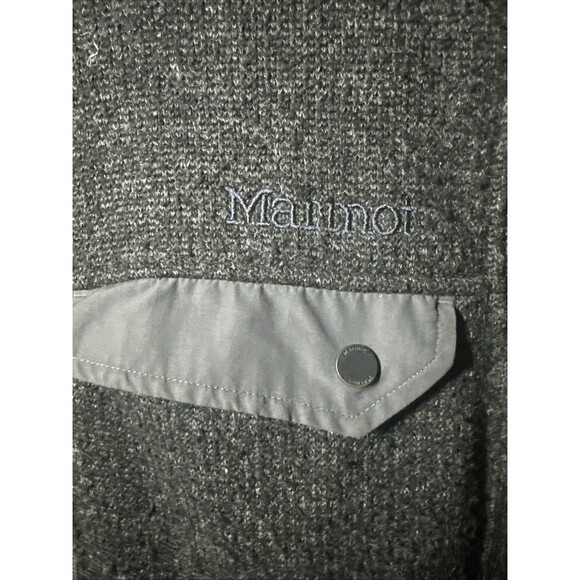 Marmot Jacket Mens Medium Gray Poacher Pile Wool Blend Fleece Lined Hiking - Picture 2 of 6